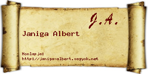 Janiga Albert névjegykártya