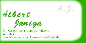 albert janiga business card